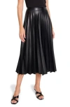 Nic + Zoe Nic+zoe Pleated Faux Leather Skirt In Black Onyx