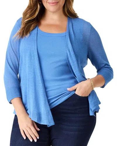Nic + Zoe Nic+zoe Plus 4-way Linen-blend Cardigan