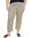 Nic + Zoe Nic+zoe All Day Stripe Crop Wide Leg Pull-on Jeans In Gold