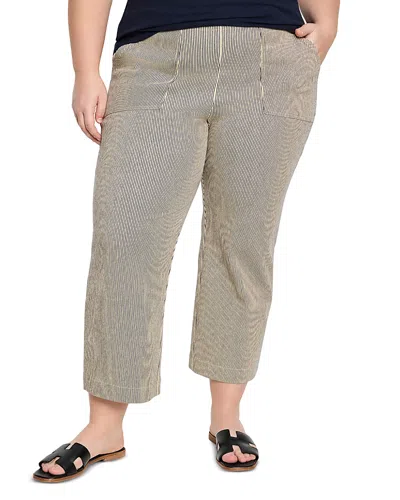 Nic+zoe Plus All Day Stripe Wide Leg Pants In Gray