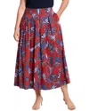 Nic + Zoe Nic+zoe Autumn Leaves Pleated Skirt In Red