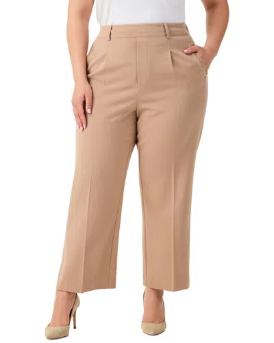Nic + Zoe Nic+zoe Avenue Wide Leg Ankle Pants In Mochachino