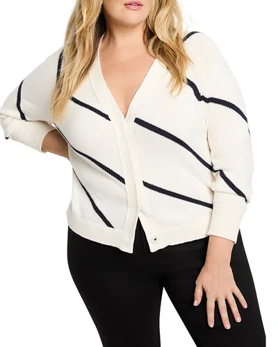 Nic+zoe Plus Better Angle Cardigan In Cream Multi