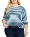 Nic+zoe Plus Boat Tee In Blue