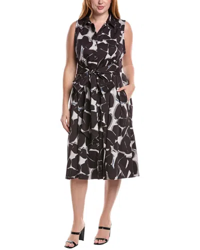 Nic + Zoe Nic+zoe Plus Bold Petals Shirtdress In Black