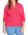 Nic + Zoe Nic+zoe Linen Blend Bolero Cardigan In Pink