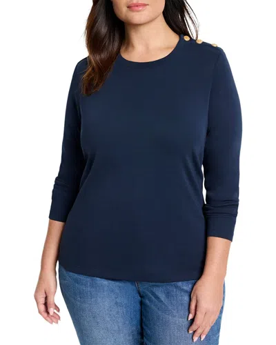NIC + ZOE NIC+ZOE PLUS BUTTON SHOULDER TOP
