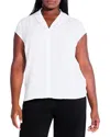 Nic+zoe Plus Cap Sleeve Day To Night Top In Paper White