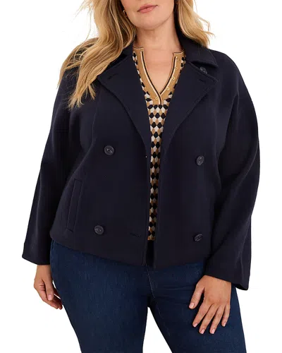 Nic+zoe Plus Cool Nights Knit Jacket In Blue