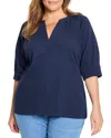 Nic+zoe Plus Crinkle Knit Cafe Top