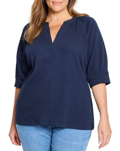 Nic+zoe Plus Crinkle Knit Cafe Top
