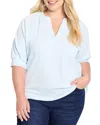 Nic+zoe Plus Crinkle Knit Cafe Top