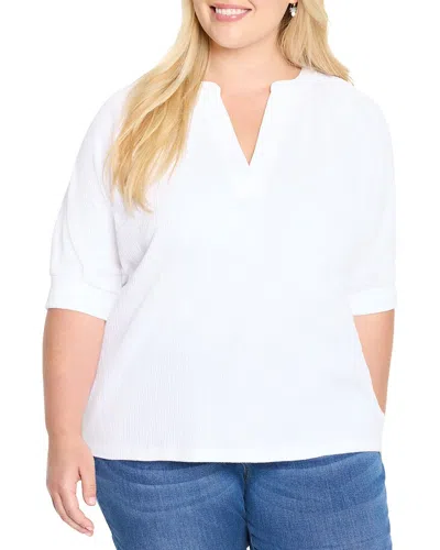 Nic + Zoe Nic+zoe Plus Crinkle Knit Café Top In White