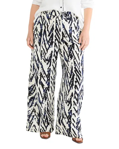 Nic+zoe Plus Crosshatch Wide Leg Pants In White