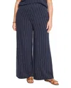 Nic+zoe Plus Destination Stripe Pants In Blue