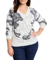 Nic + Zoe Plus Direction Drift Sweater In White