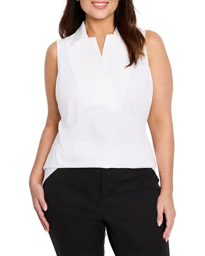 Nic+zoe Plus Easy Collar Tank Top In Paper White