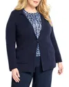 Nic+zoe Plus Elegant Knit Blazer In Blue