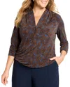 Nic + Zoe Nic+zoe Feather Fern Wrap Top In Brown
