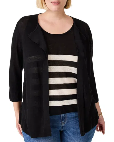 Nic + Zoe Nic+zoe Plus Featherweight Flyaway Linen-blend Cardigan