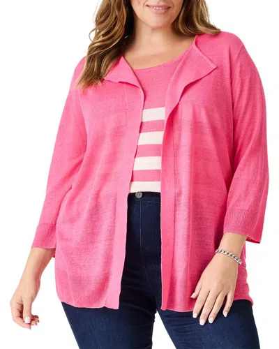 Nic + Zoe Nic+zoe Featherweight Flyaway Cardigan In Wild Pink