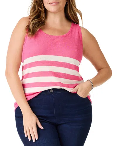 Nic + Zoe Nic+zoe Stripe Featherweight Tank In Pink