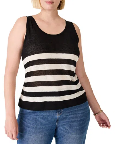 NIC + ZOE NIC+ZOE PLUS FEATHERWEIGHT STRIPED LINEN-BLEND TANK