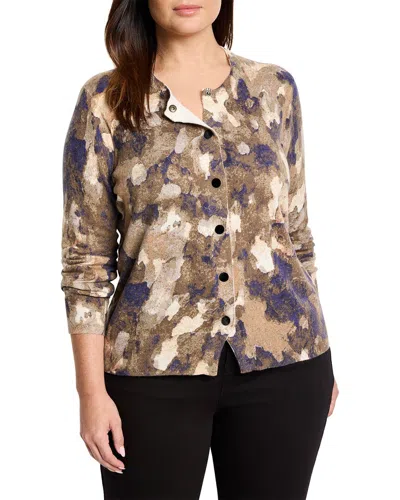 Nic + Zoe Nic+zoe Plus Femme Camo Cardigan In Brown