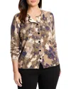 Nic+zoe Plus Femme Camo Cardigan In Indigo Multi