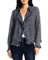 Nic+zoe Plus Fringe Mix Knit Jacket In Indigo Multi