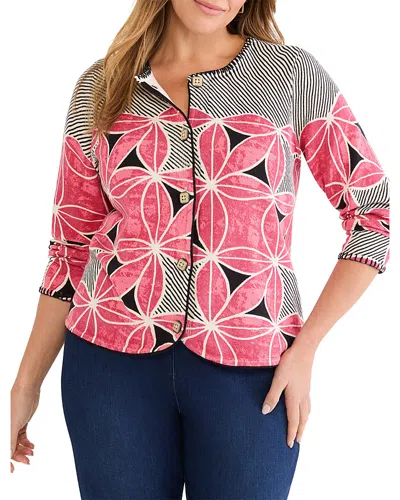 Nic+zoe Plus Gallery Walk Cardigan In Pink