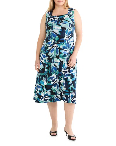 Nic+zoe Plus Giverny Knit Blanche Dress In Blue