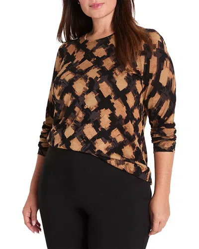 Nic+zoe Plus Glowy Check Sweater In Black