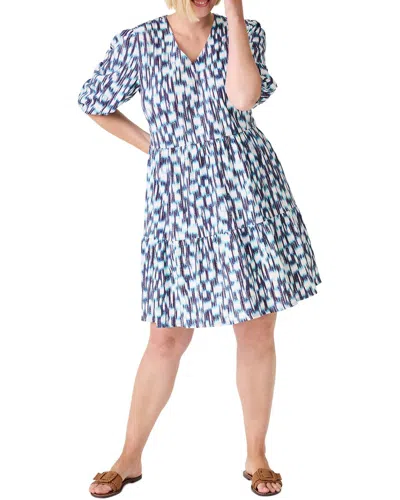 Nic + Zoe Nic+zoe Plus Hazy Blues Elbow Sleeve V-neck Dress