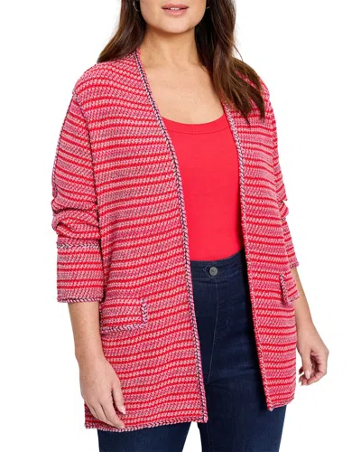 Nic + Zoe Nic+zoe Heat Clash Cardigan In Haute Red