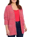 Nic+zoe Plus Heat Clash Cardigan Sweater In Haute Red