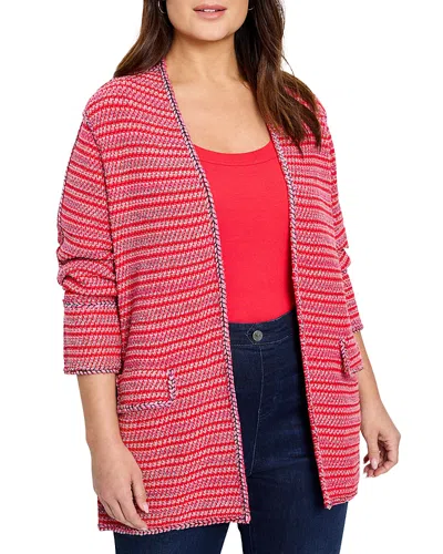 Nic+zoe Plus Heat Clash Cardigan Sweater In Haute Red