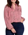 Nic + Zoe Nic+zoe Plus Herringbone Stamp Top In Multi