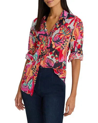 Nic+zoe Plus Kauai Garden Crinkle Shirt In Multi