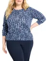 Nic+zoe Plus Knit Stitch Round Neck Sweater In Multi
