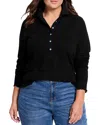 Nic+zoe Plus Lace Knit Tee In Black Onyx