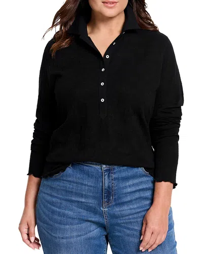 Nic+zoe Plus Lace Knit Tee In Black Onyx