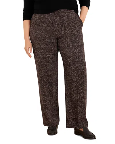 Nic+zoe Plus Lenox Printed Wide Leg Pants In Brown