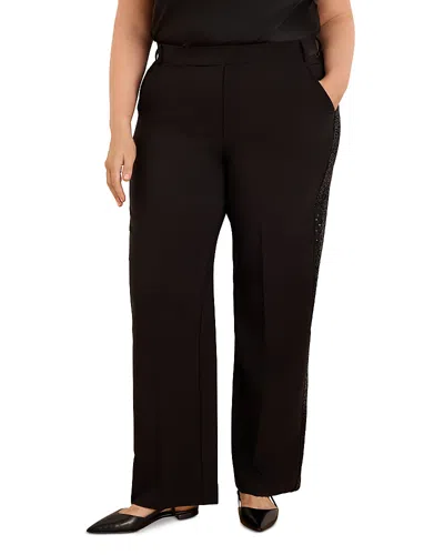 Nic+zoe Plus Lenox Sleek Stretch Sequin Tuxedo Pants In Multi