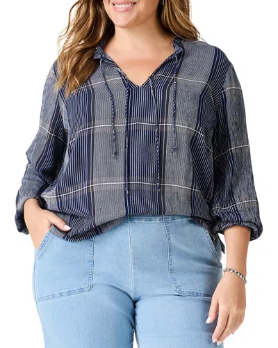 Nic + Zoe Nic+zoe Plus Line It Up Top In Blue