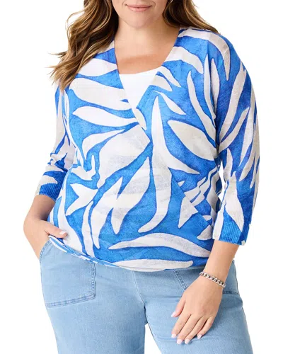 NIC + ZOE NIC+ZOE PLUS MEADOW MIX 4-WAY LINEN-BLEND CARDIGAN
