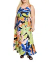 Nic+zoe Plus Mega Blooms Bianca Maxi Dress In Green Multi