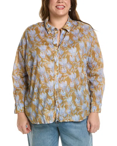 Nic + Zoe Plus Midday Meadows Crinkle Shirt In Multi