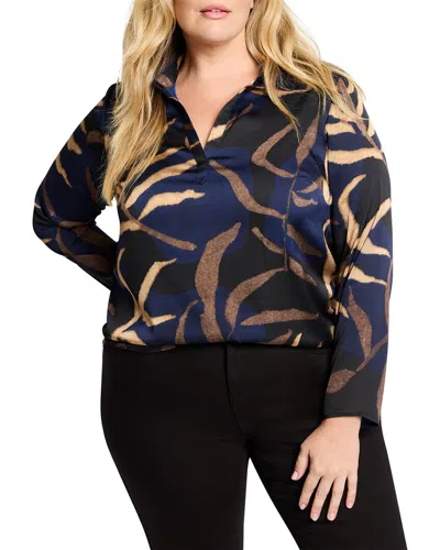 Nic + Zoe Plus Midnight Fern Top In Multi