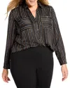 Nic+zoe Plus Mini Painted Stripe Shirt In Multi